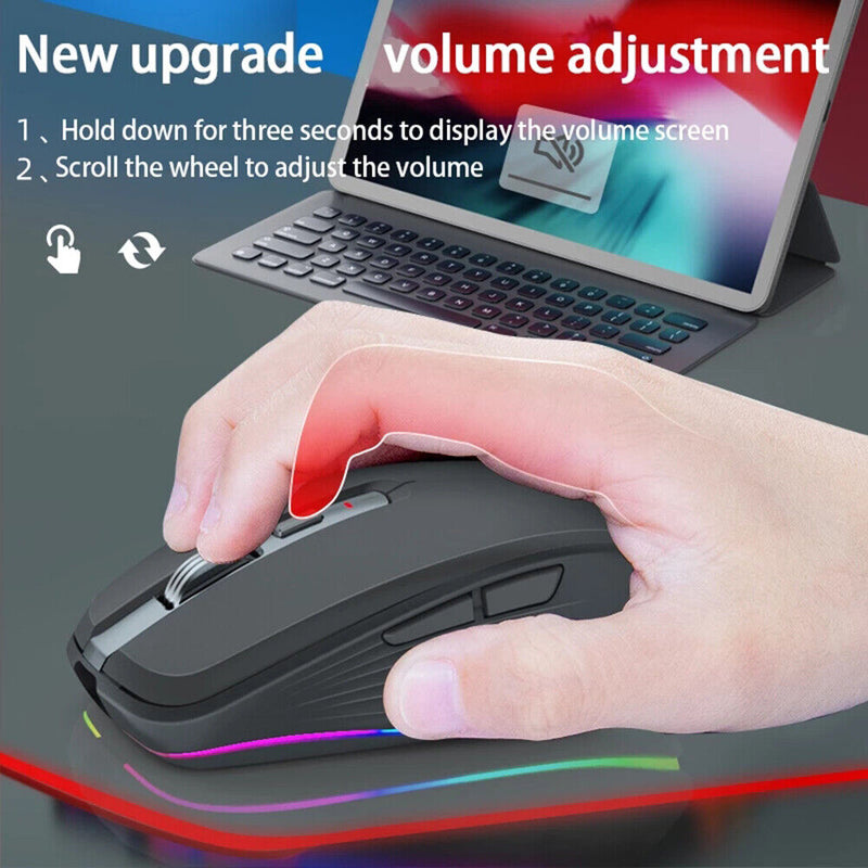 Load image into Gallery viewer, Wireless Mouse Bluetooth-compatible 5.1+2.4Ghz Rechargeable Dual Mode Silence Mouse
