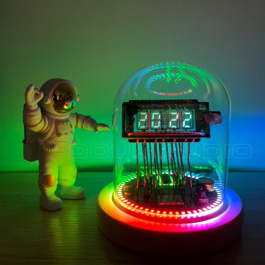 Vintage VFD Clock, WiFi RGB LED Display Nixie Tubes Clock, Mantel and Shelf and Desktop Decorative Clock, Retro Desk Gift