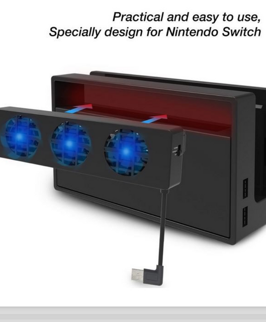 Nintendo Switch Game Console Holder 3-Fan USB Cooling Fan Cooler - Polar Tech Australia