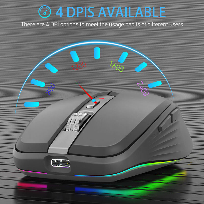 Load image into Gallery viewer, Wireless Mouse Bluetooth-compatible 5.1+2.4Ghz Rechargeable Dual Mode Silence Mouse
