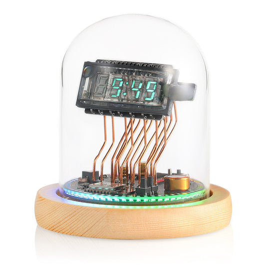 Vintage VFD Clock, WiFi RGB LED Display Nixie Tubes Clock, Mantel and Shelf and Desktop Decorative Clock, Retro Desk Gift