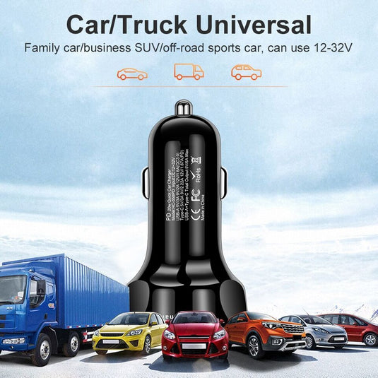 Universal PD + QC 3.0 30W Super Fast 4 Ports Quick Car Charger - Polar Tech Australia