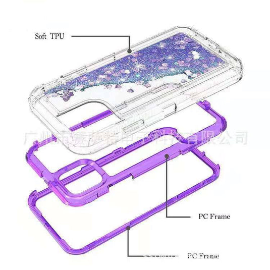 Samsung Galaxy S10/S10 Plus Glitter Clear Transparent Liquid Sand Watering Case - Polar Tech Australia