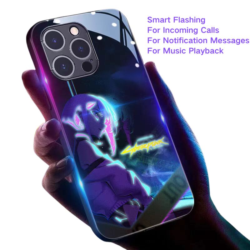 Load image into Gallery viewer, [Smart LED Glowing] Apple iPhone 15/Plus/Pro/Max Tempered Glass Shockproof Punk Series Case
