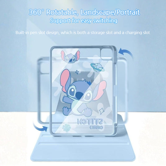 Apple iPad Air 13-inch M2/M3 (2024/2025) Stitch Smart 360° Degree Rotate Stand Shockproof Flip Cover Case