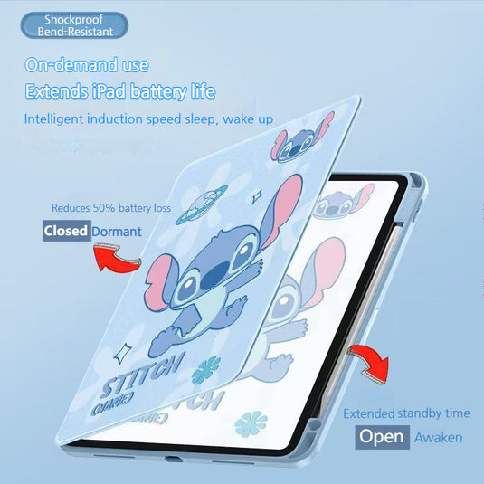 Apple iPad Air 13-inch M2/M3 (2024/2025) Stitch Smart 360° Degree Rotate Stand Shockproof Flip Cover Case