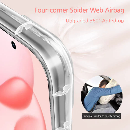 [With Pearl Lanyard] Apple iPhone 17/Air/Pro/Pro Max - Floral Airbag Shockproof Protective Case