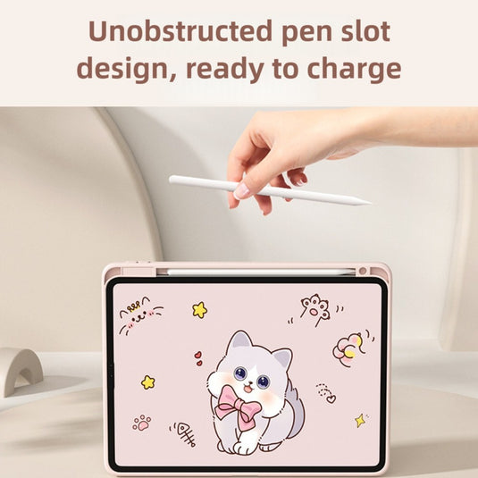 [With Pen Slot] Apple iPad 10 / 10th Gen (2022) 10.9" - Cartoon Free Rotation Magnetic Adsorption Case With Backlight and Touchpad Keyboard