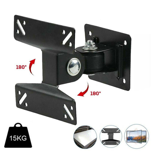 Universal 180 Degree Rotation Adjustable Monitor TV Bracket Wall Mount Hanger (12"- 24")