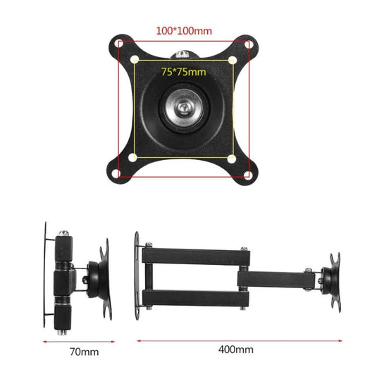 Universal Retractable Rotation Adjustable Monitor TV Bracket Wall Mount Hanger (14"- 27") - Polar Tech Australia