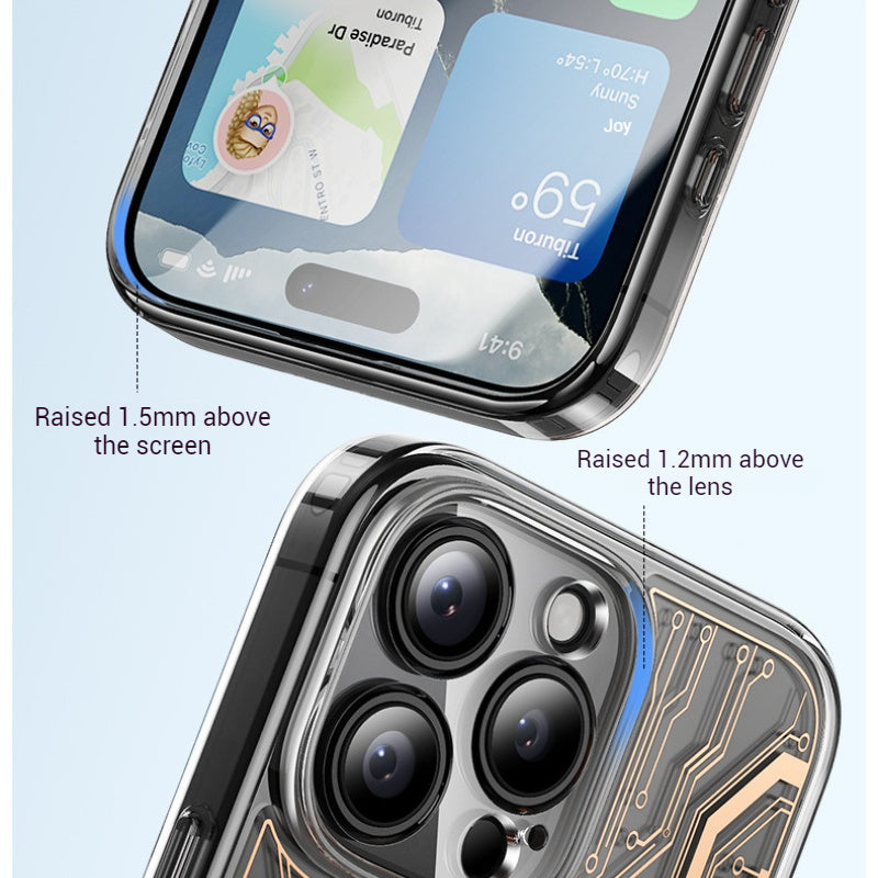 Load image into Gallery viewer, [Magsafe Compatible] Apple iPhone 16/Pro/Pro Max/Plus Transparent Punk-Style Shockproof Case with Mechanical Watch Design
