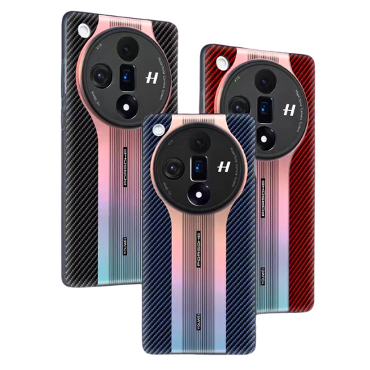 OPPO Find X7 Ultra (PHY110) - Carbon Fiber Texture Aurora Laser Anti-Fingerprint Lifeproof Series Case - i-Station Mobile Phone & Electronic Device Repair and Accessories