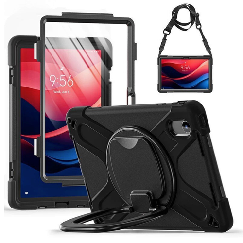 [With Shoulder Strap] Lenovo Idea Tab 11” 2025 (TB336FU/TB336ZU) - 360 Degree Rotation Heavy Duty EVA Kid Friendly Ring Holder Stand Case