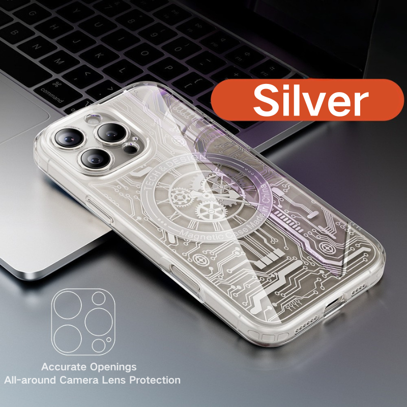 Load image into Gallery viewer, [Magsafe Compatible] Apple iPhone 16/Pro/Pro Max/Plus Transparent Punk-Style Shockproof Case with Mechanical Watch Design
