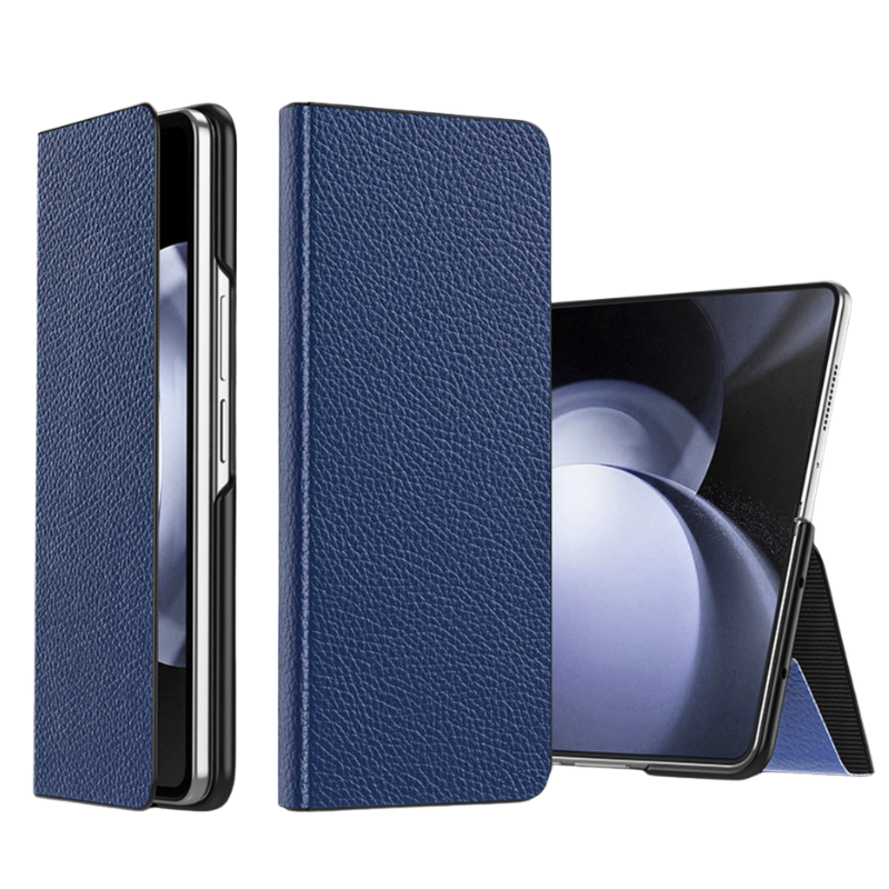 Load image into Gallery viewer, Samsung Galaxy Z Fold5 5G (SM-F946B) - Business Magnetic Flip Genuine Leather Series Stand Case - i-Station Mobile Phone &amp; Electronic Device Repair and Accessories
