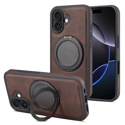 [With Card Slot][Magsafe Compatible] Apple iPhone 16/Plus/Pro/Max - Detachable Card Holder PU Leather Wallet Series Case With 360° Rotatable Ring
