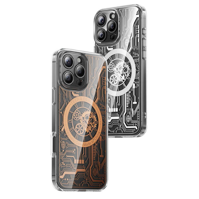 Load image into Gallery viewer, [Magsafe Compatible] Apple iPhone 16/Pro/Pro Max/Plus Transparent Punk-Style Shockproof Case with Mechanical Watch Design
