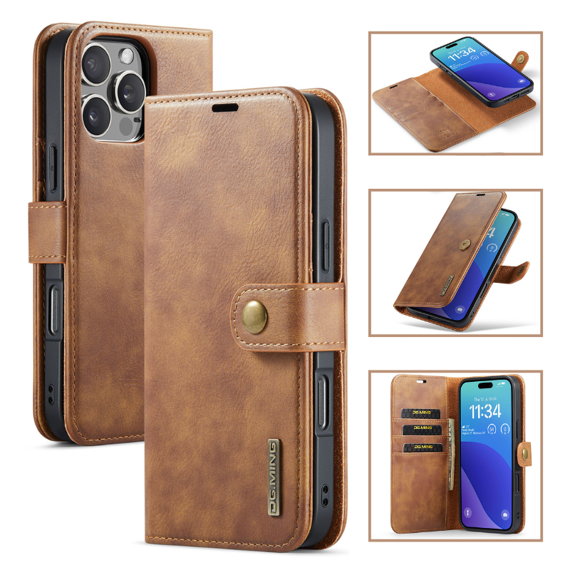 Load image into Gallery viewer, [With Card Slot] Apple iPhone 13/mini/Pro/Max - Magnetic Snap Closure Drop Proof Genuine Leather Flip Wallet Series Case
