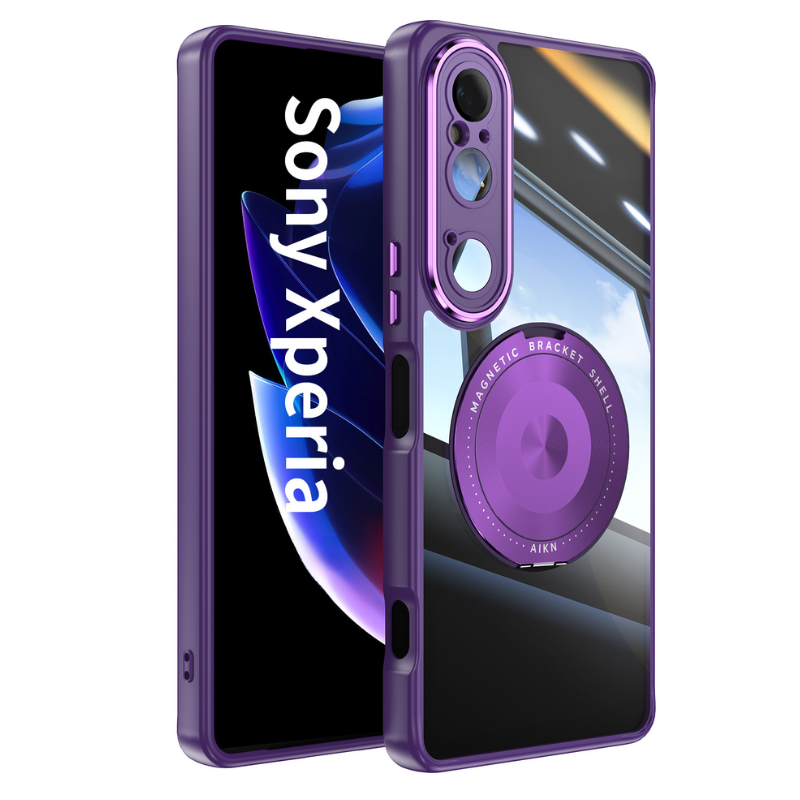 Load image into Gallery viewer, Sony Xperia 10 VI - Simple Transparent Magnetic 360-degree Rotating Stand Series Case - i-Station Mobile Phone &amp; Electronic Device Repair and Accessories
