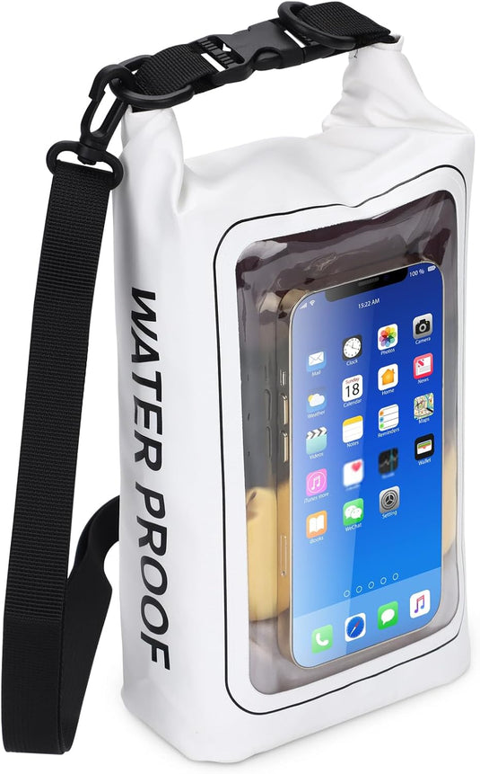 IP68 Waterproof Dry Bag 2L - Roll Top Waterproof Pool Bag,dry bags for kayaking waterproof-w/Phone Pouch,Large Waterproof Phone Pouch,Boating & Kayak Accessories camping