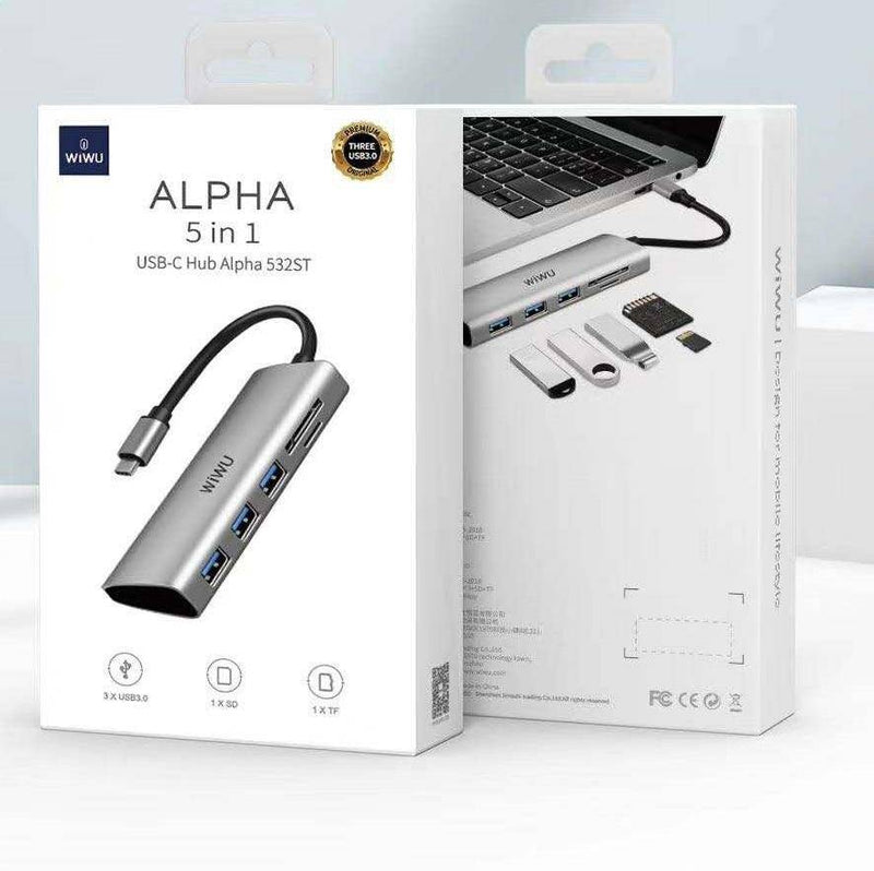 Load image into Gallery viewer, WIWU Alpha 532ST 5 In 1 Multi-function USB-C / Type-C HUB Adapter - Polar Tech Australia
