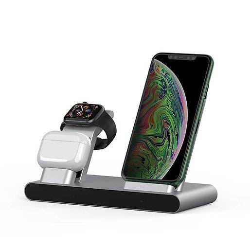 WIWU Aluminum Alloy Power Air 3 in 1 Fast Wireless Charging Station (MF500) - Polar Tech Australia