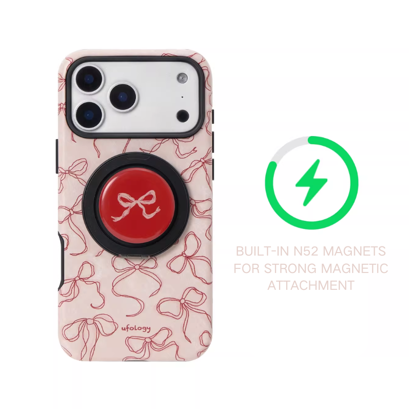 Load image into Gallery viewer, [Magsafe Compatible] Apple iPhone 17/Pro/Max - Bow Design 2-in-1 Shockproof Phone Case with Stand
