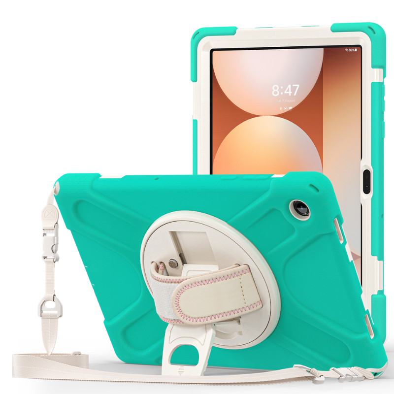Load image into Gallery viewer, [With Shoulder Strap] Samsung Galaxy Tab A11 8.7&quot; 2025 - 360 Degree Rotation Heavy Duty EVA Kid Friendly Ring Holder Stand Case
