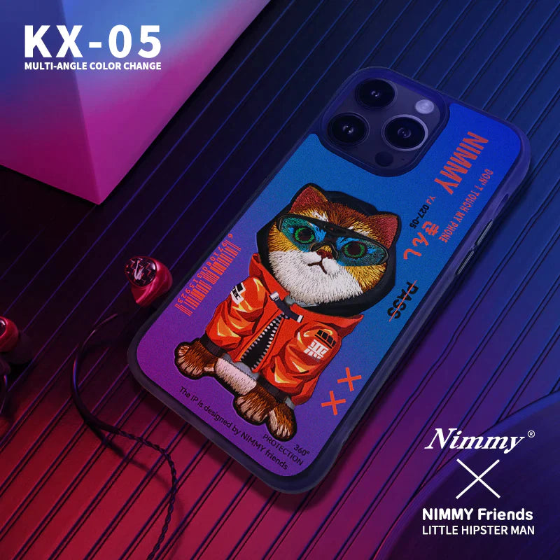 Load image into Gallery viewer, Nimmy Pet Animal Series iPhone 13/14/15/Pro/Max Embroidery 3D Cute Cool Case - Polar Tech Australia
