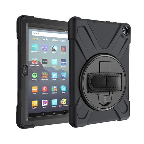 Amazon Kindle Fire 8 2020 Heavy Duty 360 Degree Rotate Stand Hand Strap Case - Polar Tech Australia