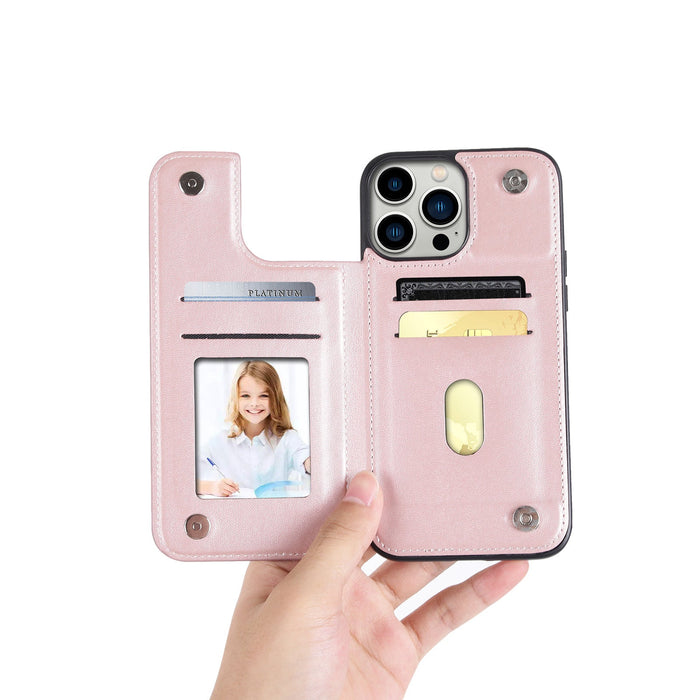 [Built-in Card Slot] Hanman Mika Leather Case For Apple iPhone 15 & 15 Plus & 15 Pro & 15 Pro Max - Polar Tech Australia