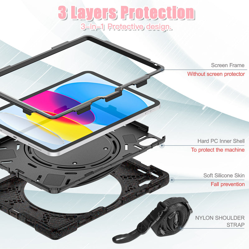 Load image into Gallery viewer, Apple 10th 2022 10.9“ EVA Kid Friendly Heavy Duty Ring Holder Stand Case - Polar Tech Australia
