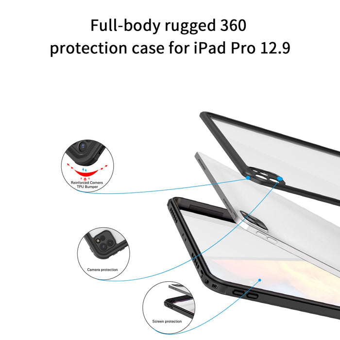 Apple iPad Pro 12.9" 4th Gen 2020 Version Shellbox Waterproof Heavy Duty Lifeproof Style Case - Polar Tech Australia