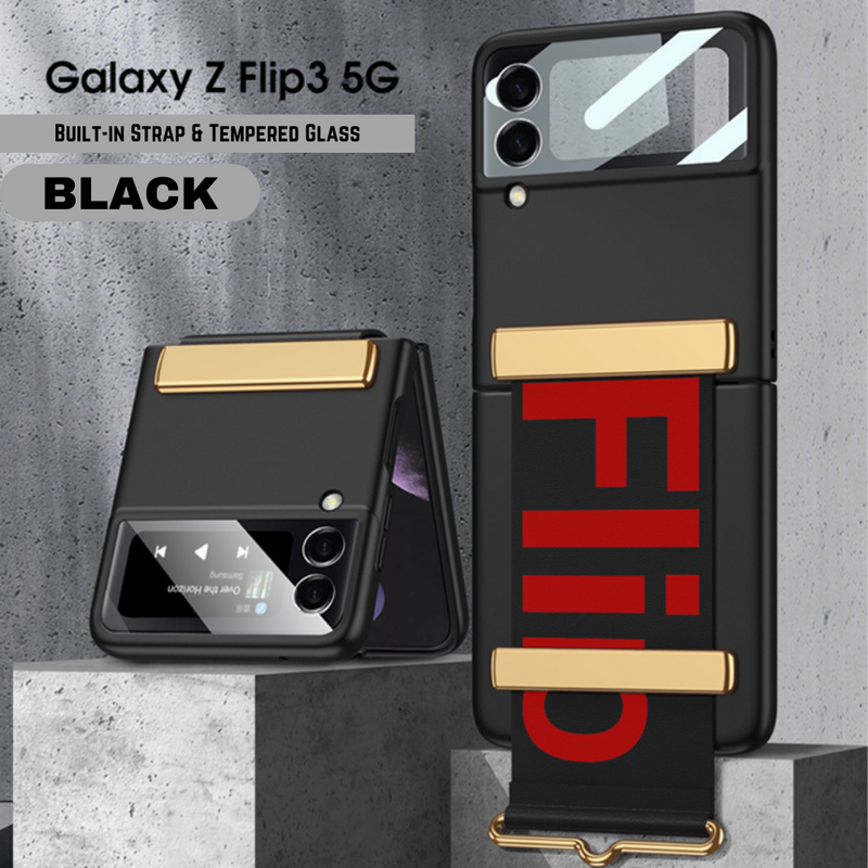 Load image into Gallery viewer, Samsung Galaxy Z Flip 3 5G (SM-F711) Full Protection Fashion Stand Case With Built-in Strap - i-Station
