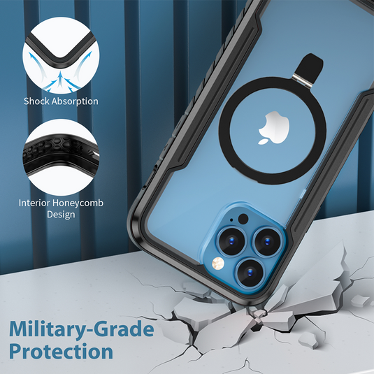 [Magsafe Compatible][Foldable Kick Stand Ring] Apple iPhone 15/Plus/Pro/Max Military Defense Heavy Duty Drop Proof Case - Polar Tech Australia