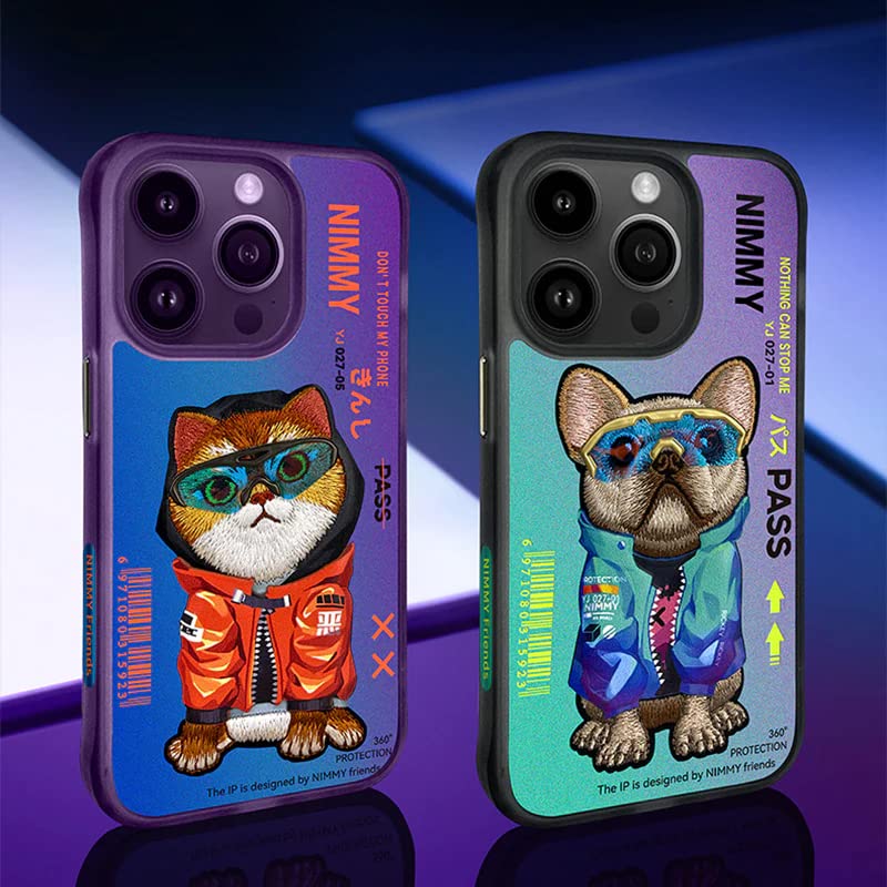 Load image into Gallery viewer, Nimmy Pet Animal Series iPhone 13/14/15/Pro/Max Embroidery 3D Cute Cool Case - Polar Tech Australia
