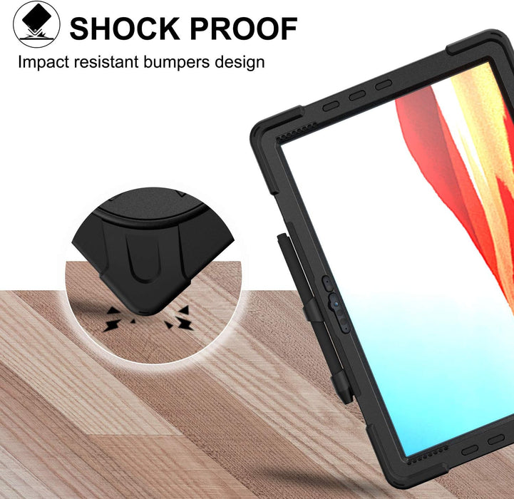Microsoft Surface Go 1/2/3 - 360 Degree Rotate Shockproof Heavy Duty Tough Stand Case Cover With Strap & Pen Holder - Polar Tech Australia