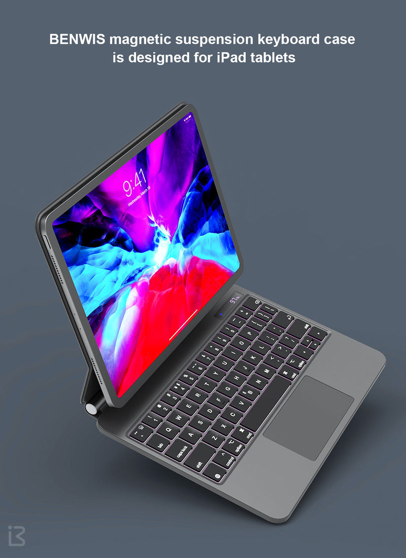 Load image into Gallery viewer, Benwis Apple iPad Series Magnetic Suspension Magic Keyboard Case - Polar Tech Australia
