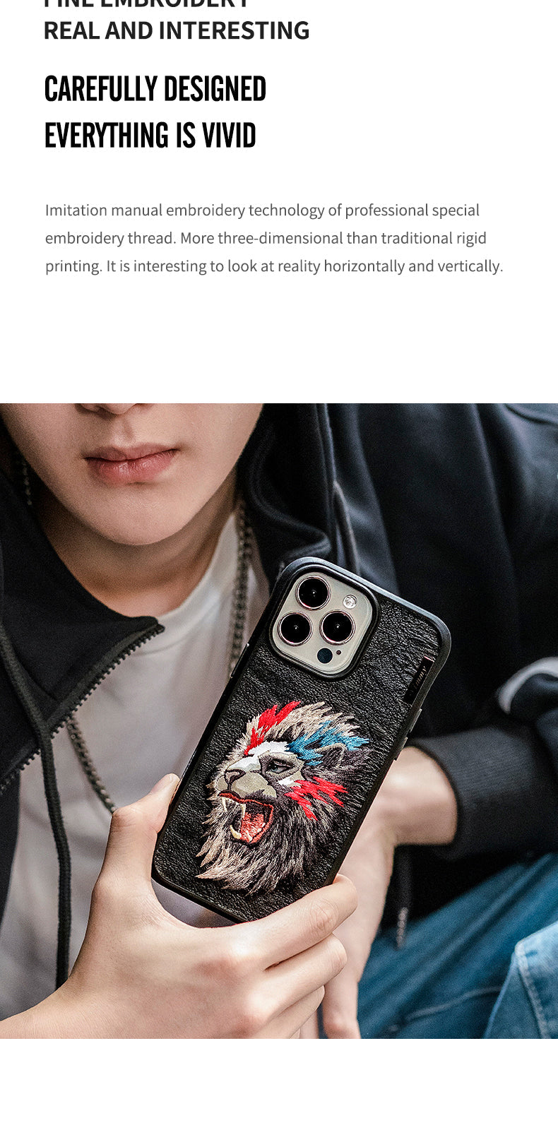 Load image into Gallery viewer, Nimmy Dazzling Series iPhone 13/14/15/Pro/Max Embroidery 3D Cool Case - Polar Tech Australia
