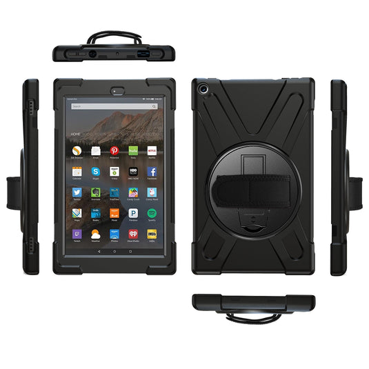 Amazon Fire HD 10 2017/2018/2019 Heavy Duty 360 Degree Rotate Stand Hand Strap Case - Polar Tech Australia