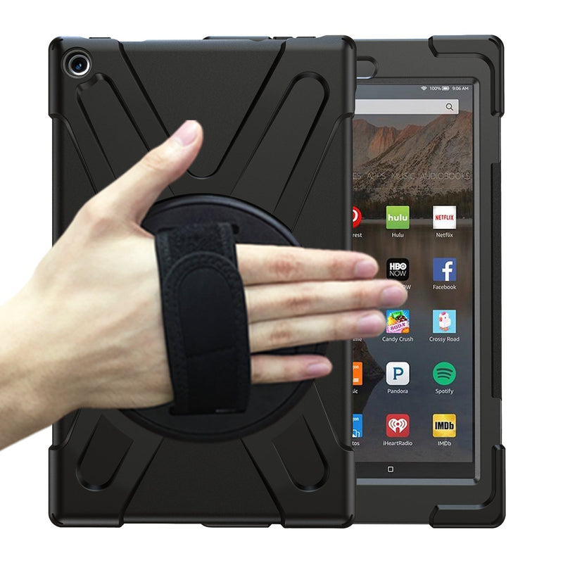 Load image into Gallery viewer, Amazon Kindle Fire 8 2022 Heavy Duty 360 Degree Rotate Stand Hand Strap Case - Polar Tech Australia
