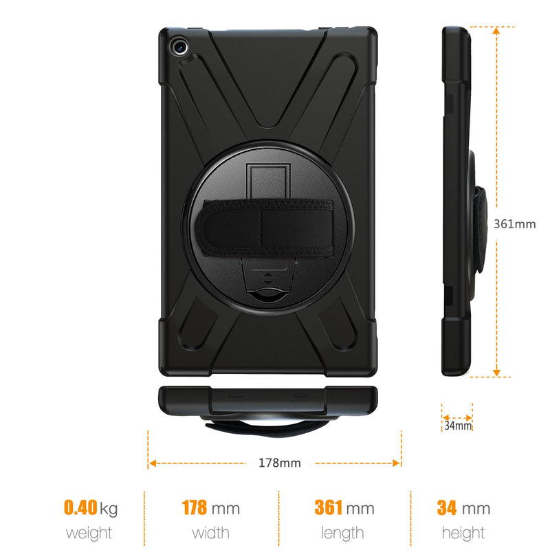 Load image into Gallery viewer, Amazon Fire HD 10 2017/2018/2019 Heavy Duty 360 Degree Rotate Stand Hand Strap Case - Polar Tech Australia
