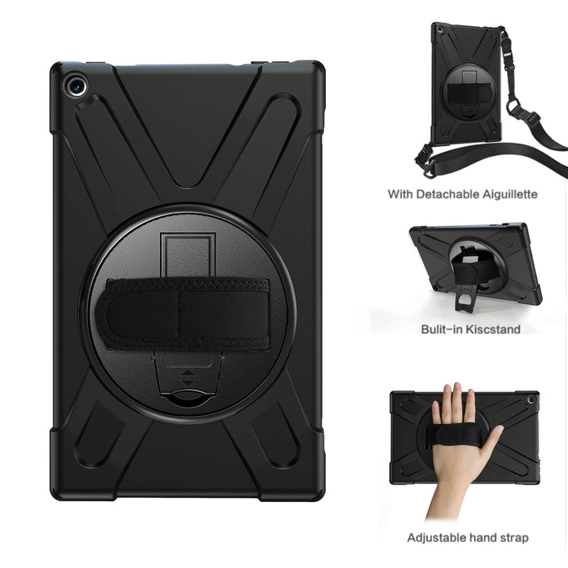 Load image into Gallery viewer, Amazon Kindle Fire 8 2022 Heavy Duty 360 Degree Rotate Stand Hand Strap Case - Polar Tech Australia
