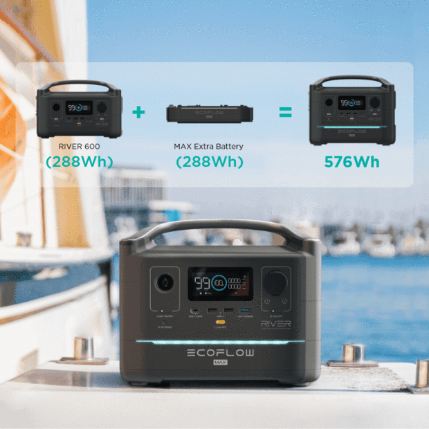 Load image into Gallery viewer, [AU Version][Solar Panel Expandable] EcoFlow River 600W 288Wh/80000mAh Portable Power Station - Polar Tech Australia
