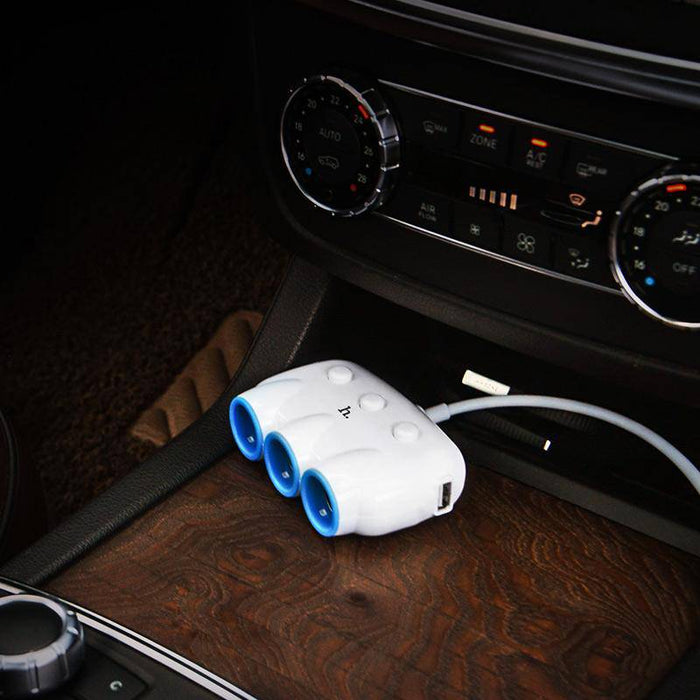 HOCO Dual USB Port Triple Cigarette Lighter Splitter Car Charging Adapter (C1) - Polar Tech Australia