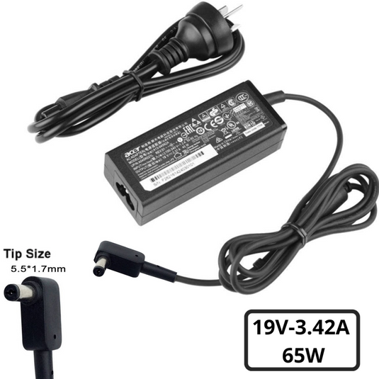 [19V-3.42A/65W][5.5x1.7] Acer Aspire Laptop AC Power Supply Adapter Charger - Polar Tech Australia