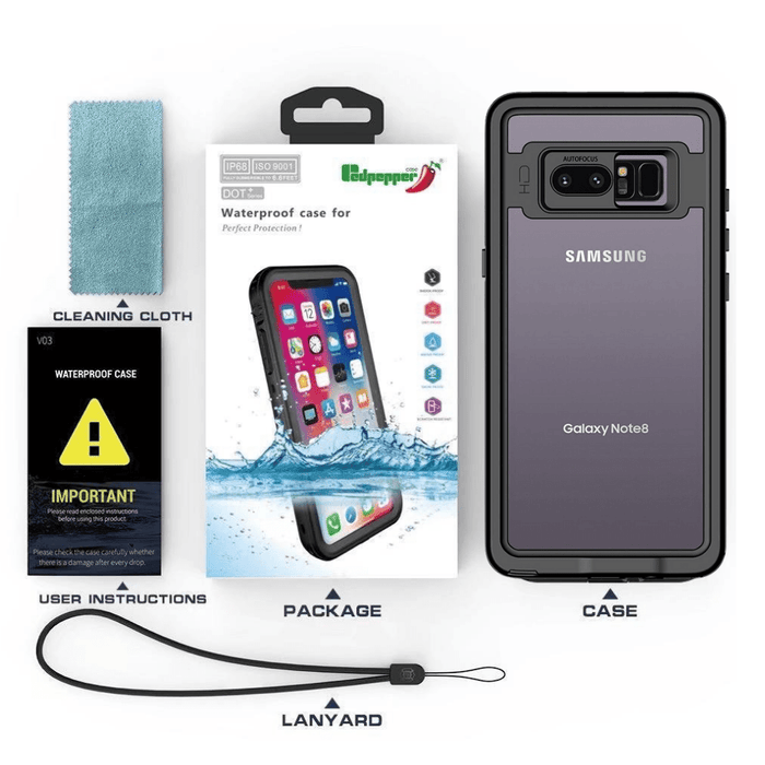 Samsung Galaxy Note 8 Redpepper IP68 Waterproof Heavy Duty Tough Armor Case - Polar Tech Australia