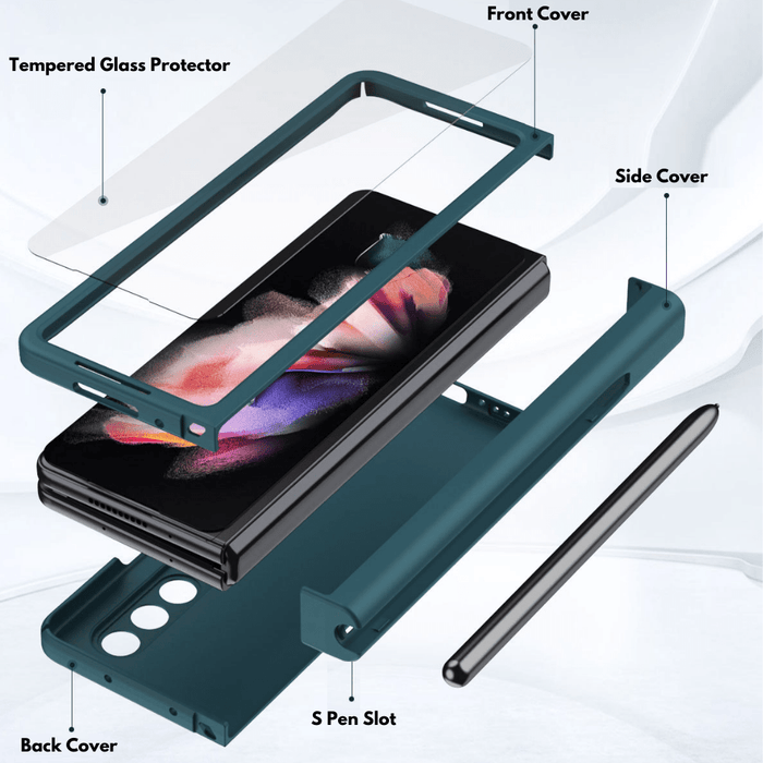 Samsung Galaxy Z Fold 3 5G (SM-F926) 360 Degree Full Covered Protection Transparent Hard Shell Case (Built-In Glass Protector) - Polar Tech Australia
